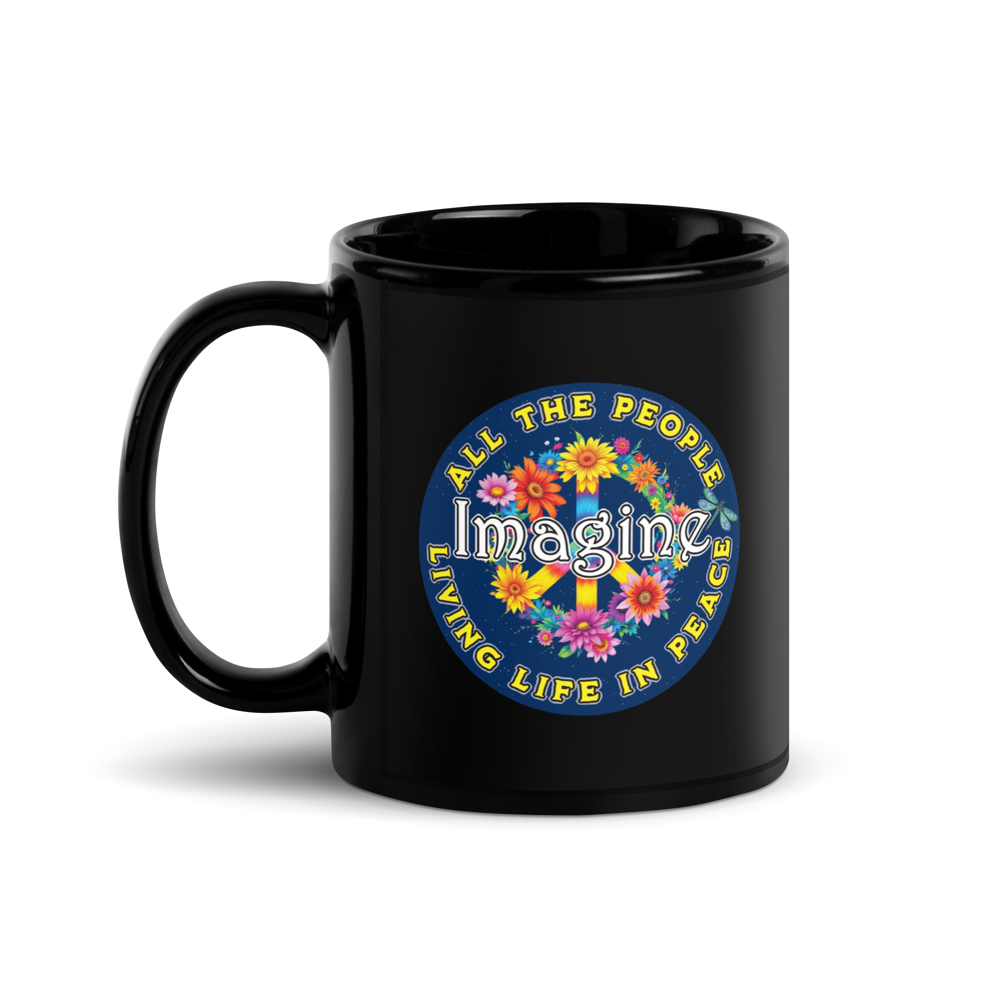 Imagine Black Glossy Mug – 11 oz or 15 oz - Image 2