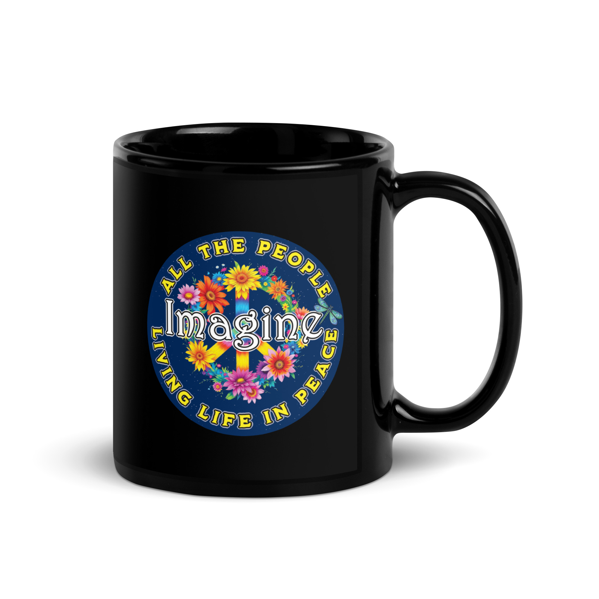 Imagine Black Glossy Mug – 11 oz or 15 oz