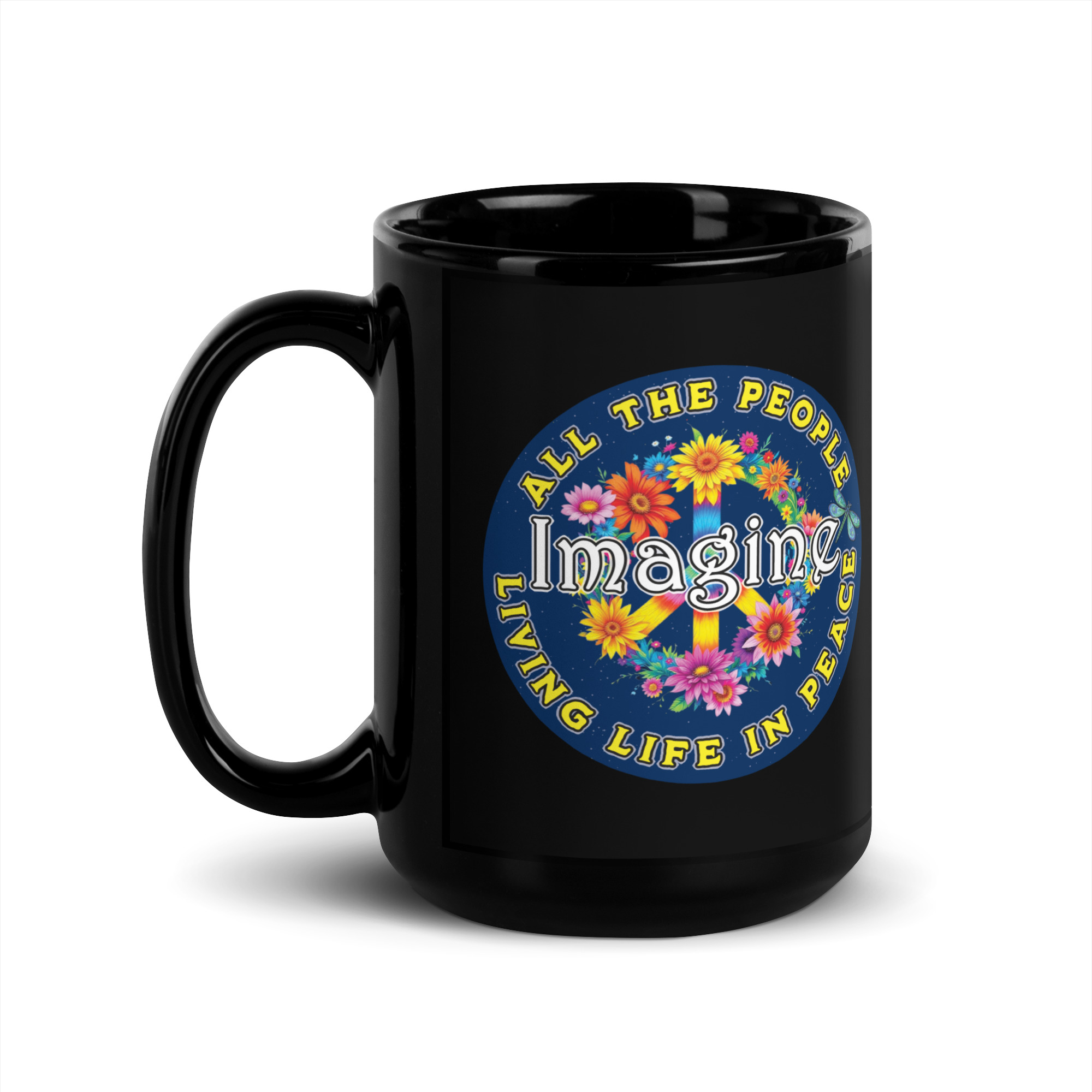 Imagine Black Glossy Mug – 11 oz or 15 oz - Image 4