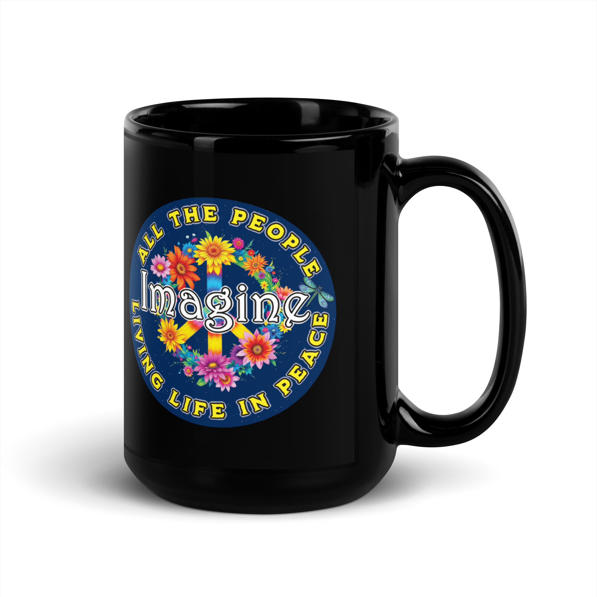 Imagine Black Glossy Mug – 11 oz or 15 oz - Image 5