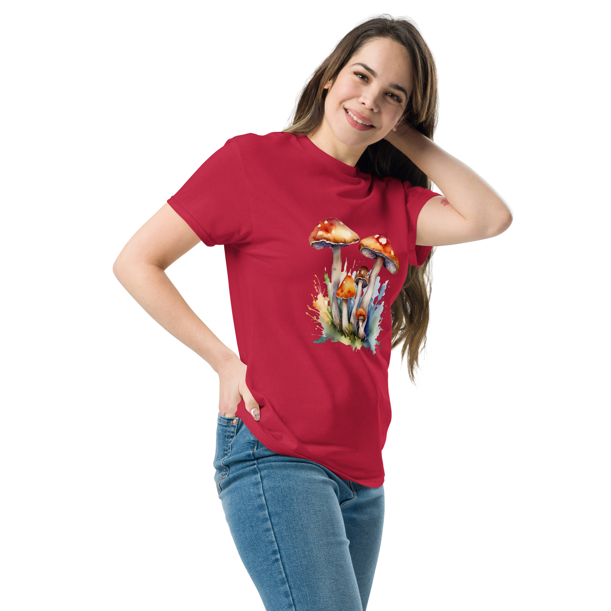 Magic Mushrooms Watercolor T-Shirt - Unisex classic tee - Image 2
