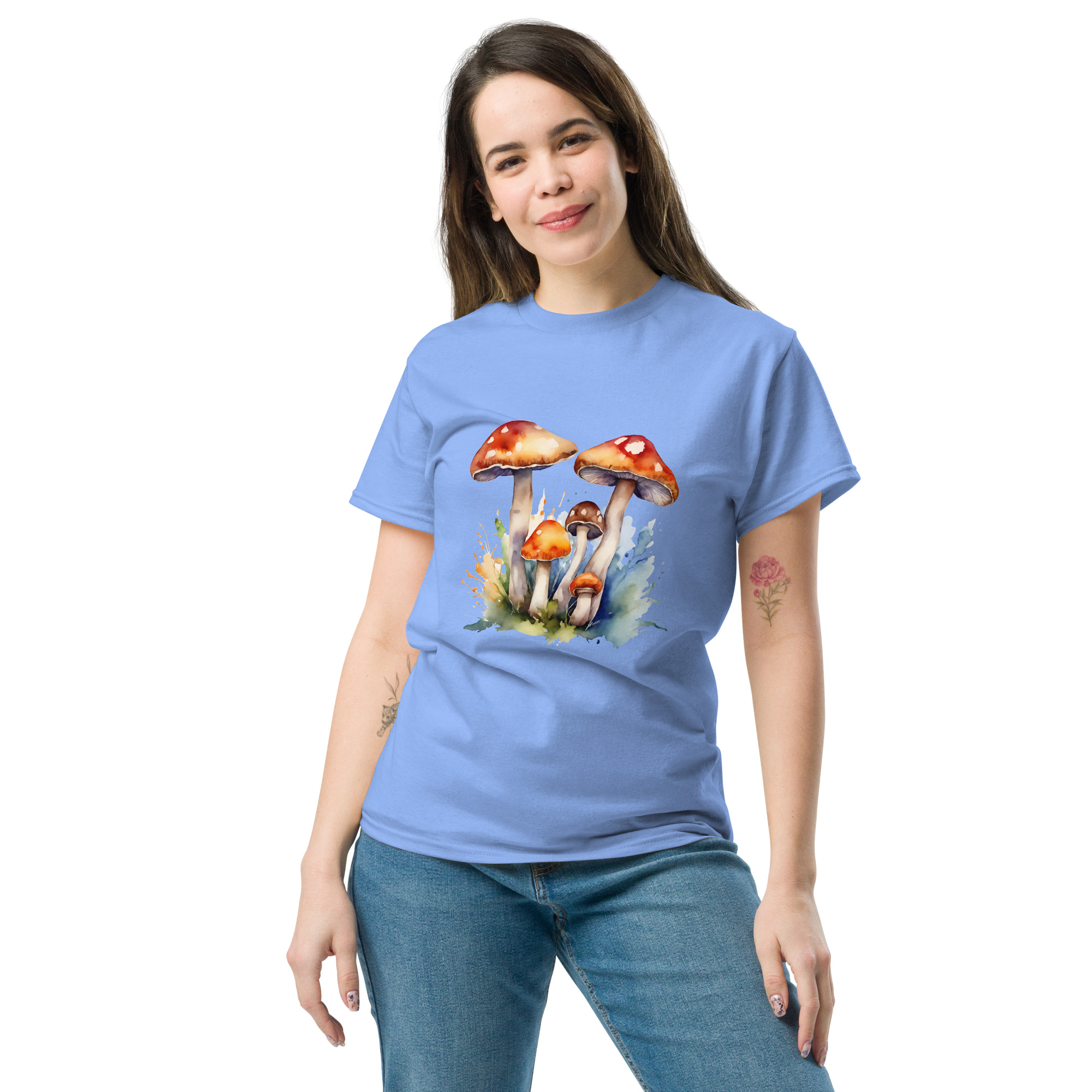 Magic Mushrooms Watercolor T-Shirt - Unisex classic tee - Image 3