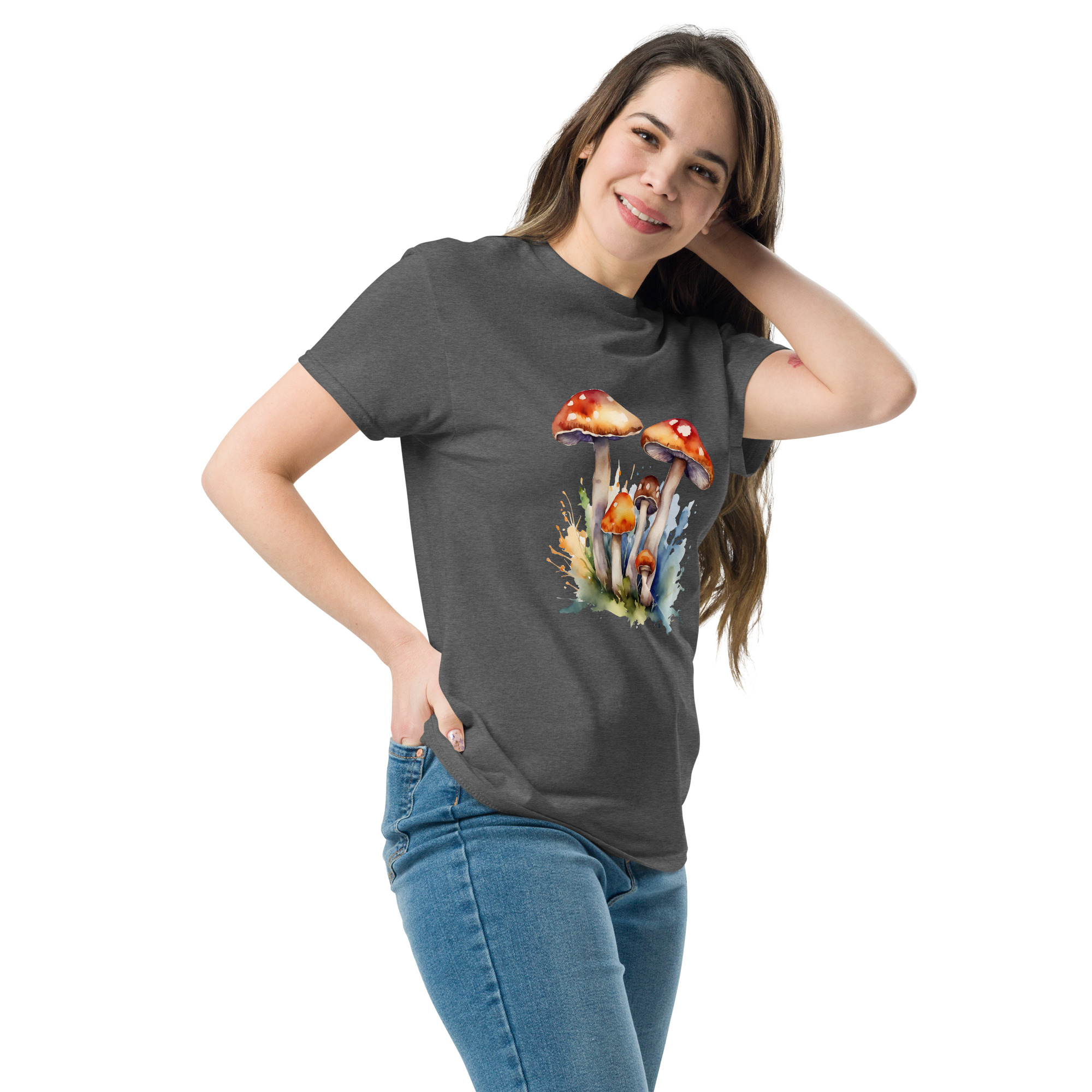 Magic Mushrooms Watercolor T-Shirt - Unisex classic tee - Image 5