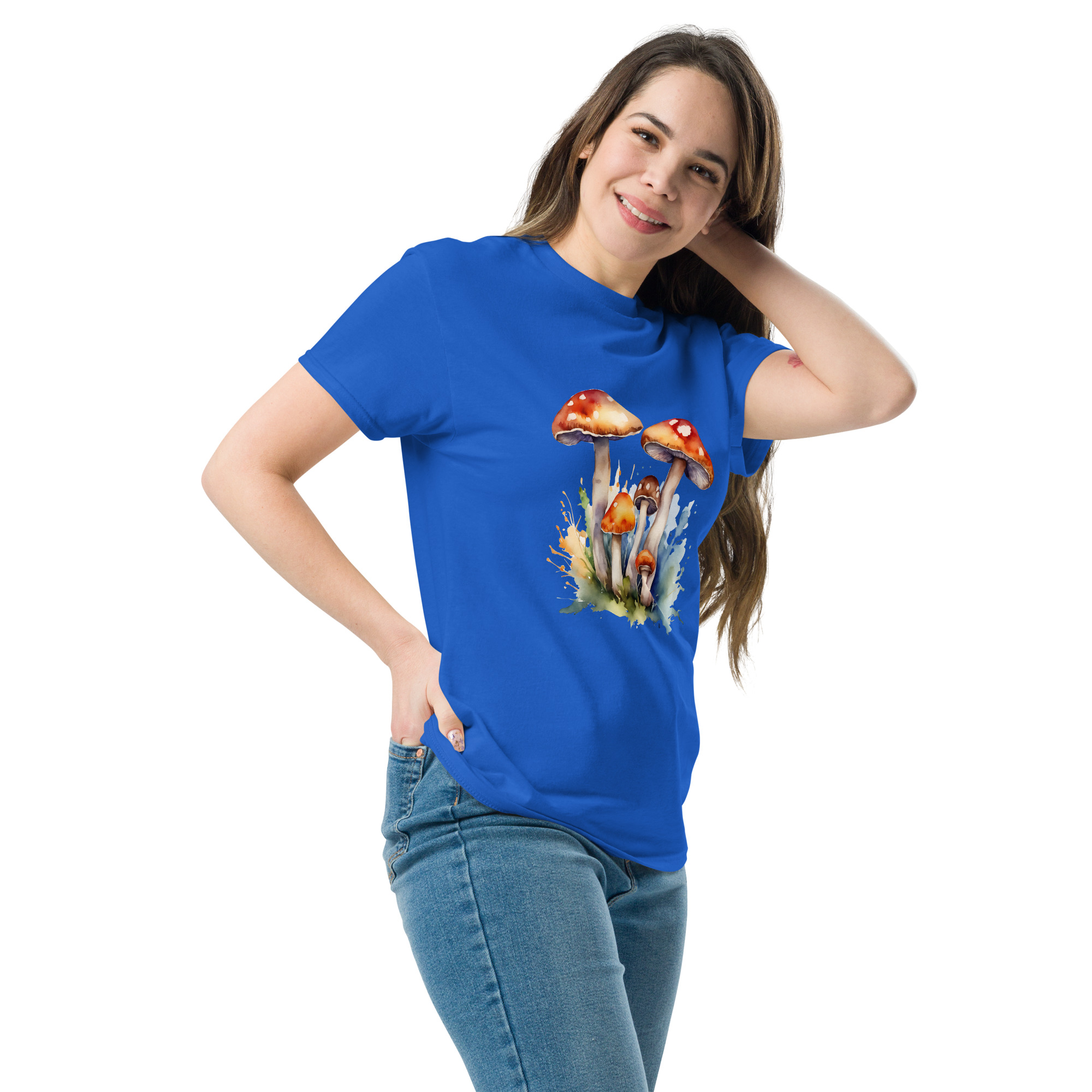 Magic Mushrooms Watercolor T-Shirt - Unisex classic tee - Image 4