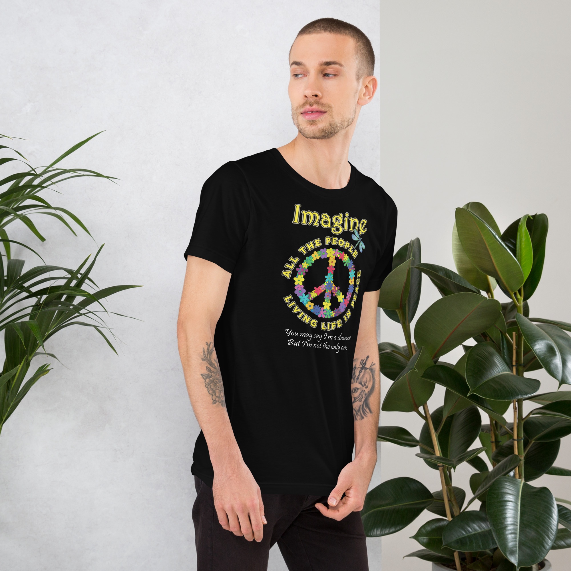 Imagine All the People – Peace & Possibility Unisex T-shirt - Image 3