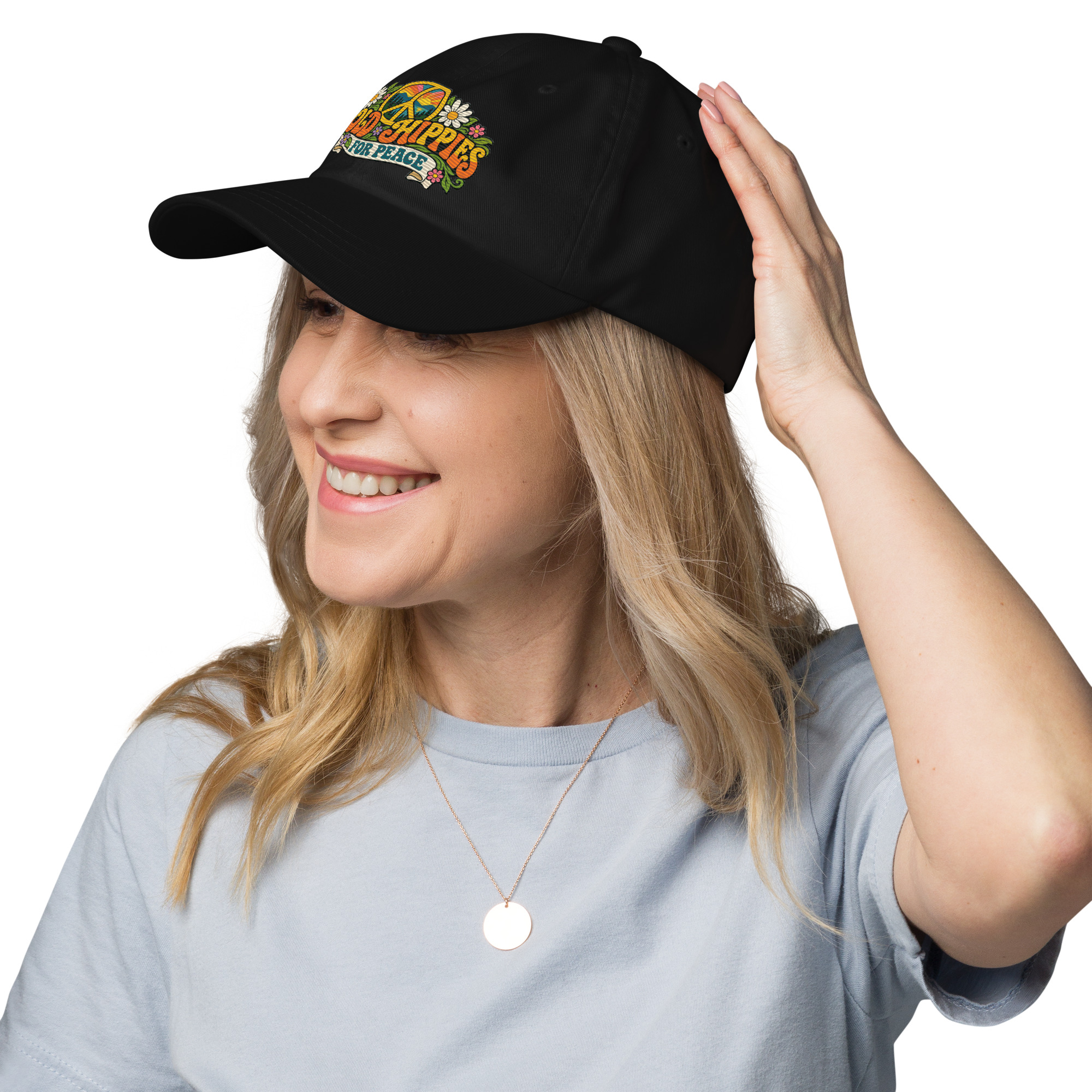 Old Hippies for Peace Embroidered Dad Hat - Image 8