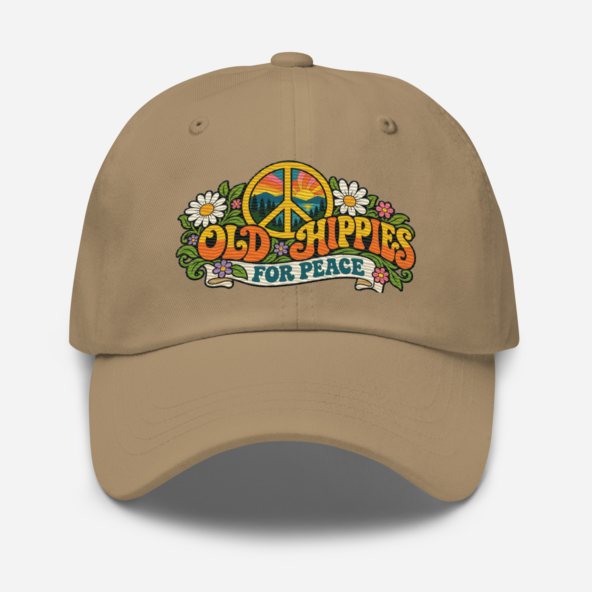 Old Hippies for Peace Embroidered Dad Hat - Image 4