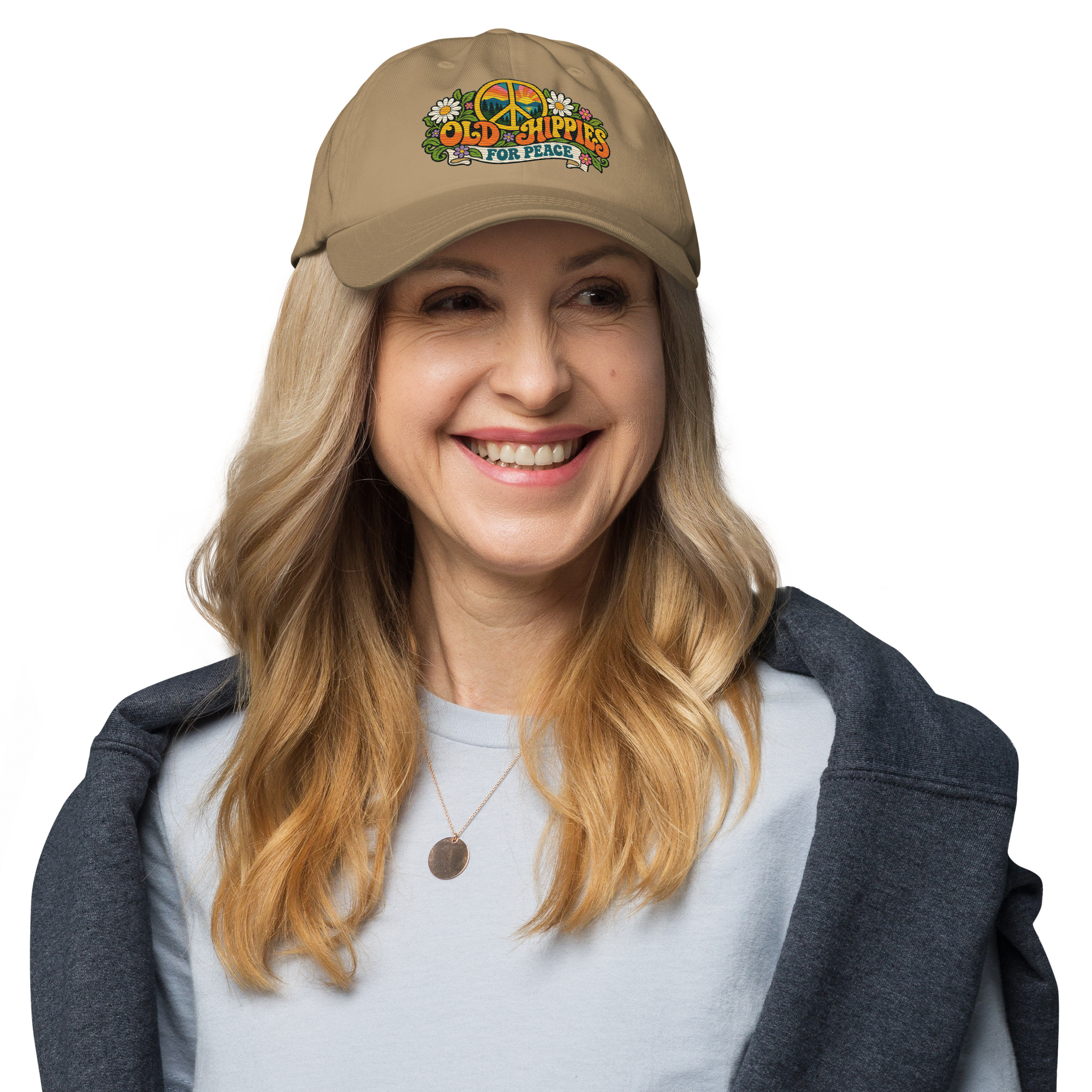 Old Hippies for Peace Embroidered Dad Hat - Image 16