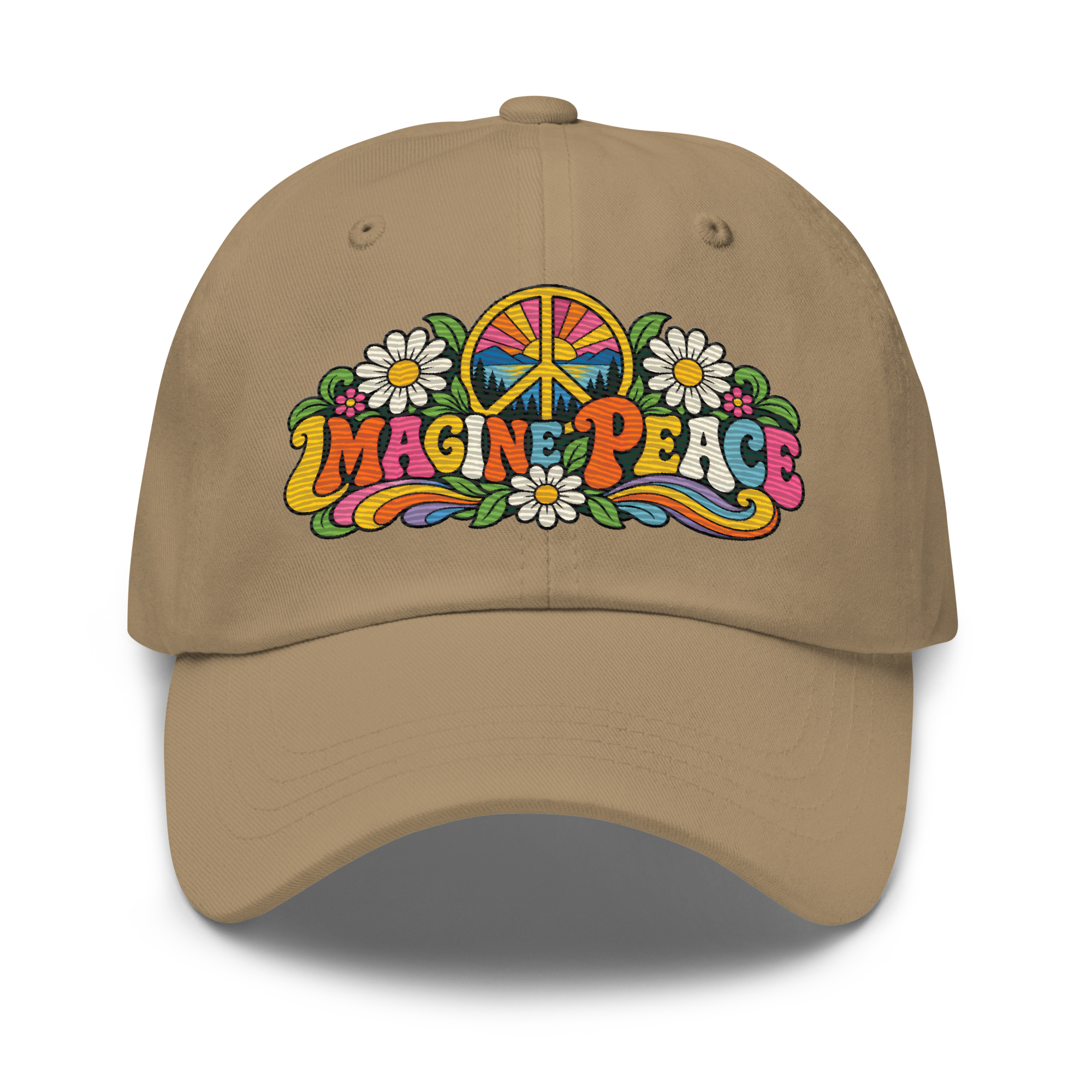 Imagine Peace Embroidered Dad Hat - Image 4