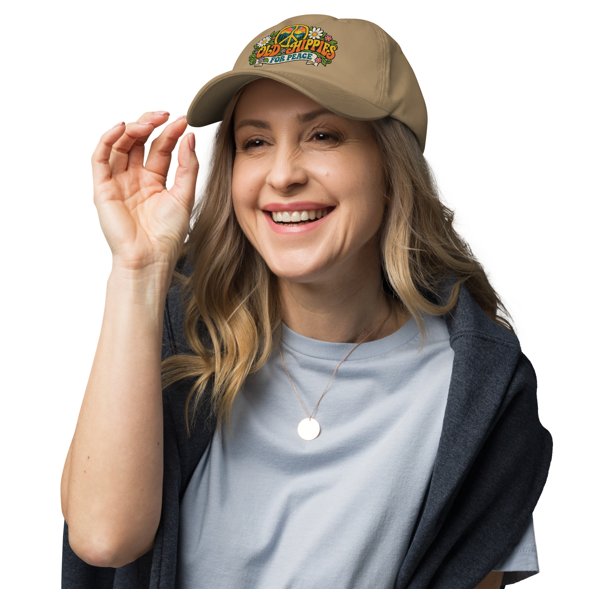 Old Hippies for Peace Embroidered Dad Hat - Image 18