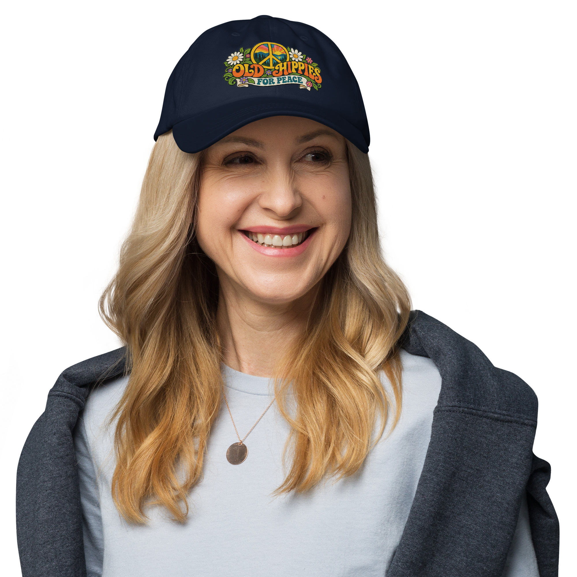 Old Hippies for Peace Embroidered Dad Hat - Image 10