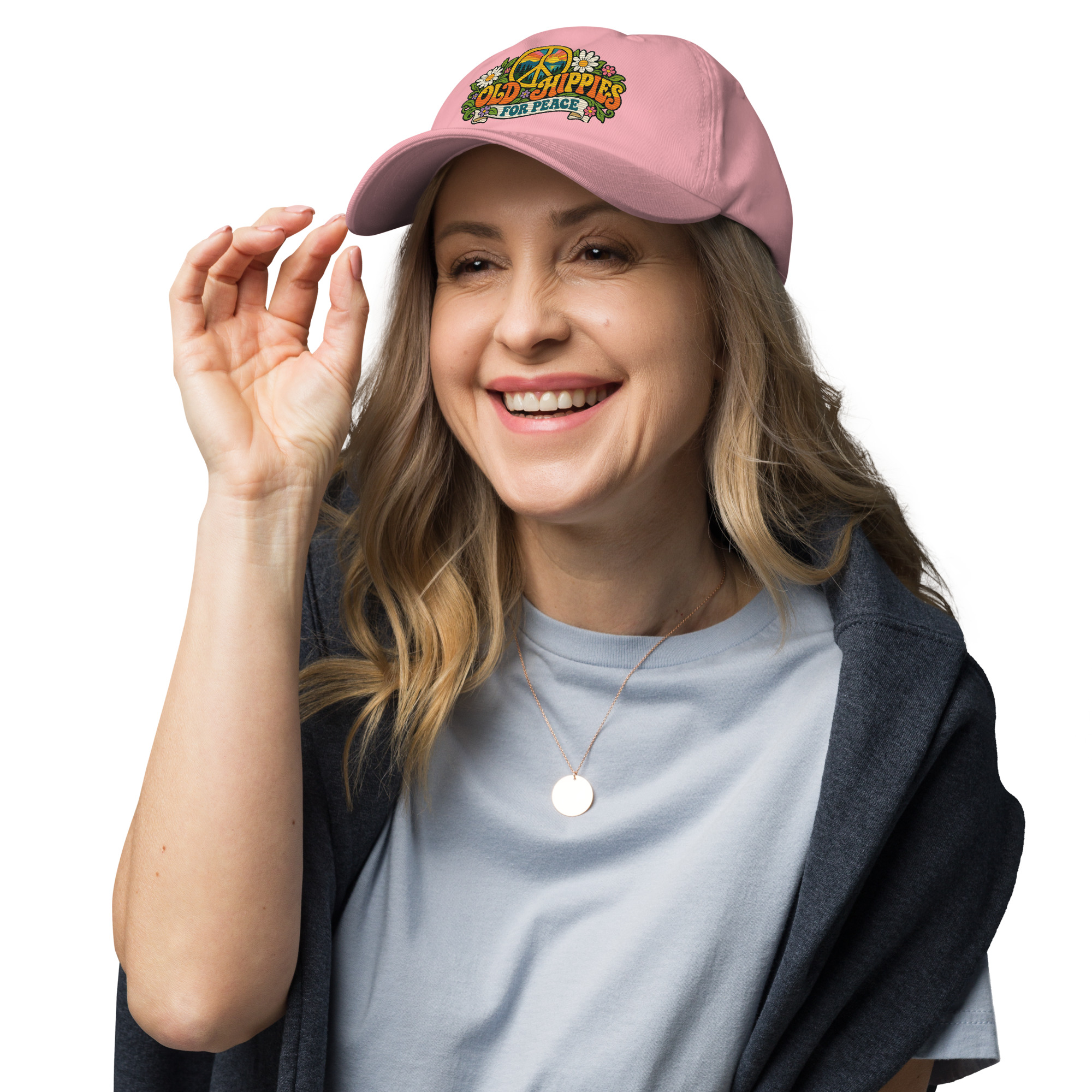 Old Hippies for Peace Embroidered Dad Hat - Image 24