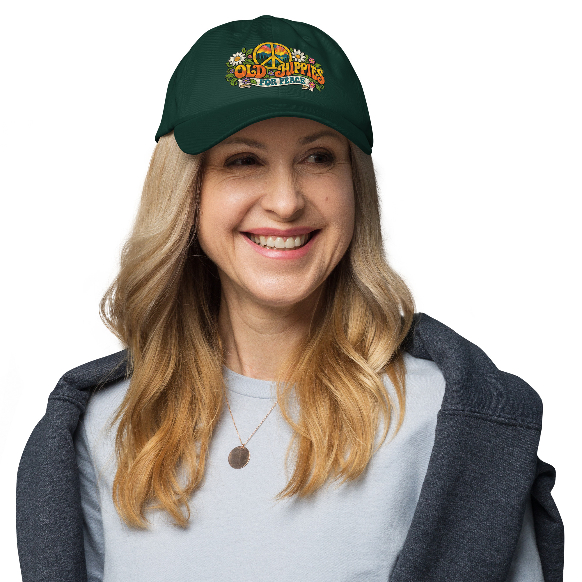 Old Hippies for Peace Embroidered Dad Hat - Image 13