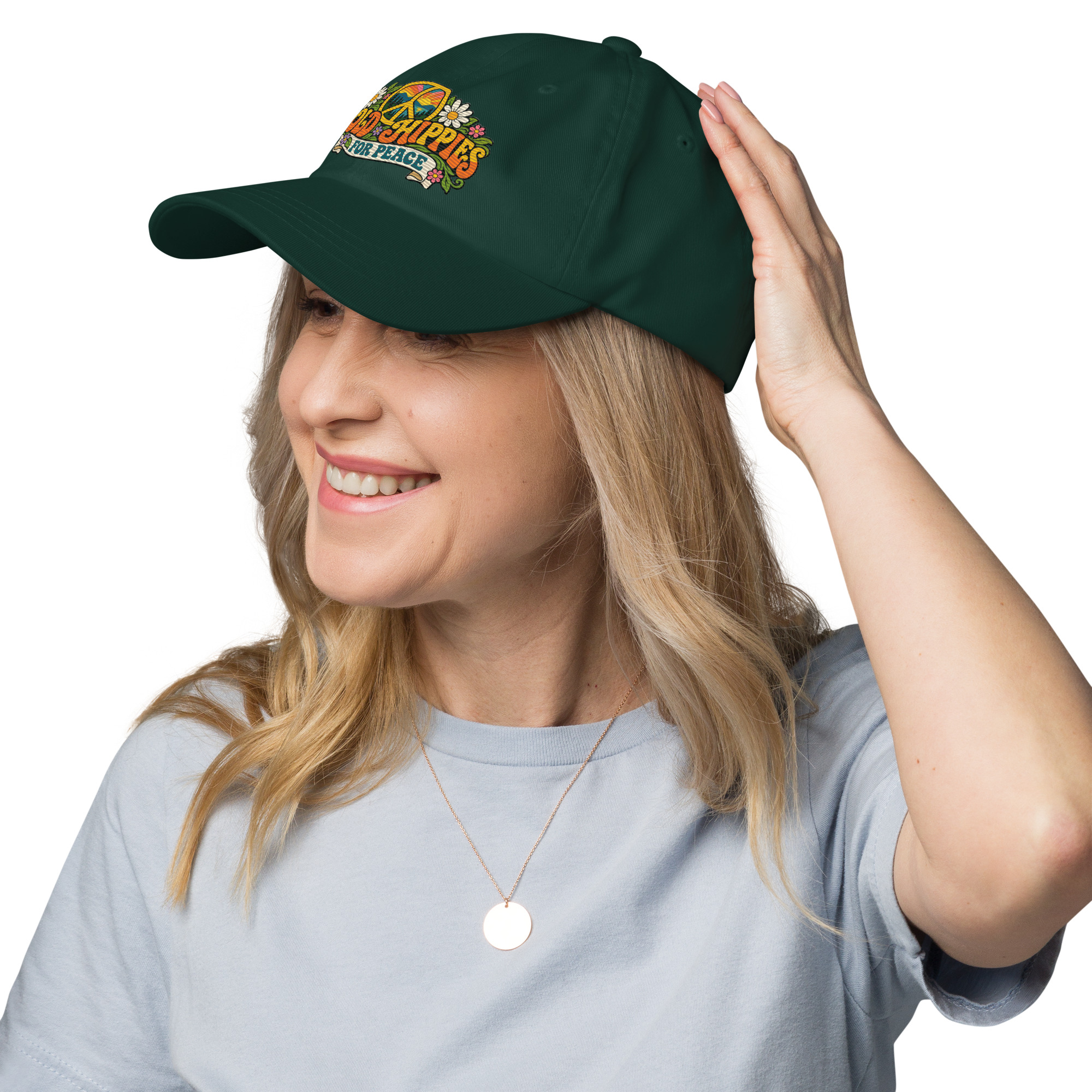 Old Hippies for Peace Embroidered Dad Hat - Image 14