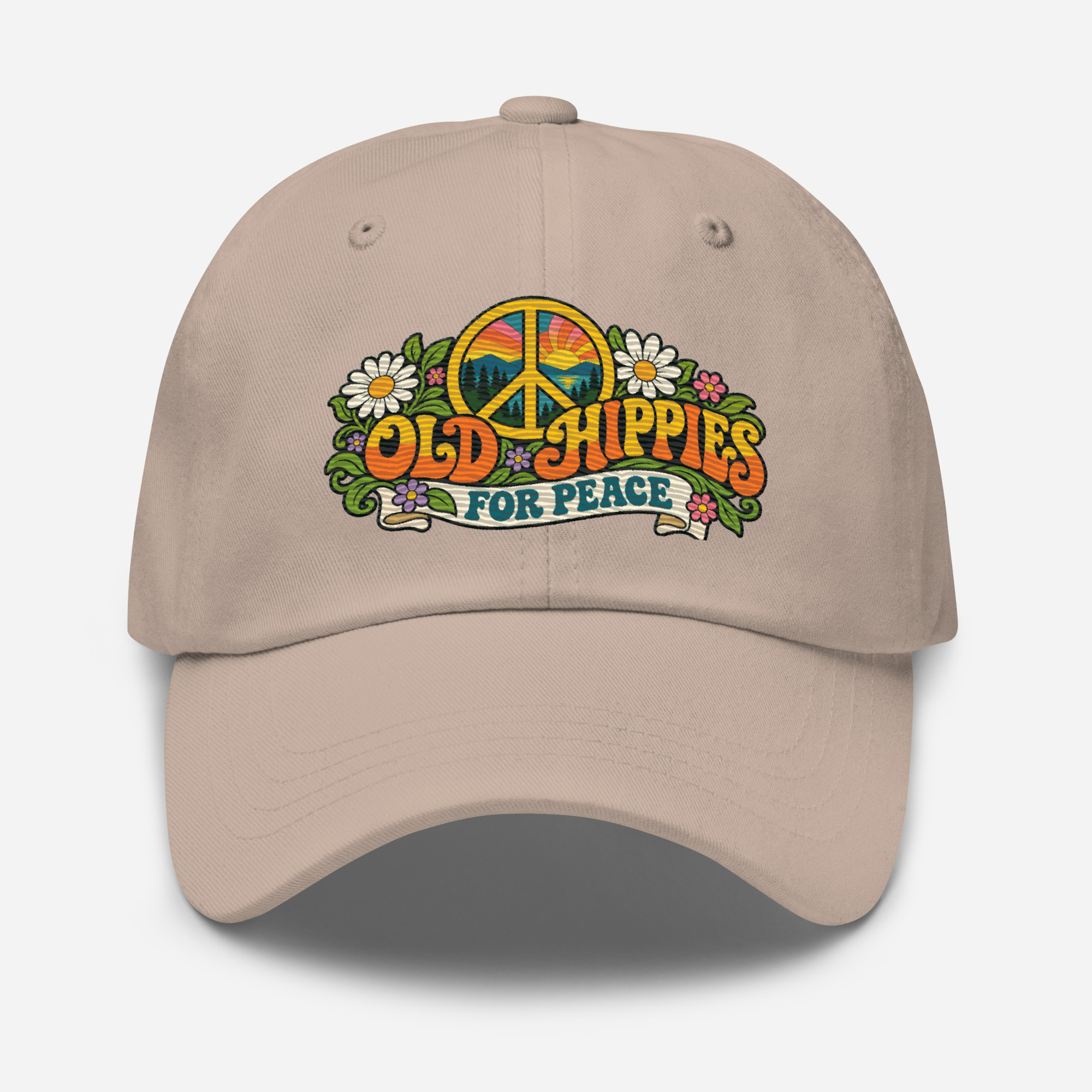 Old Hippies for Peace Embroidered Dad Hat - Image 5