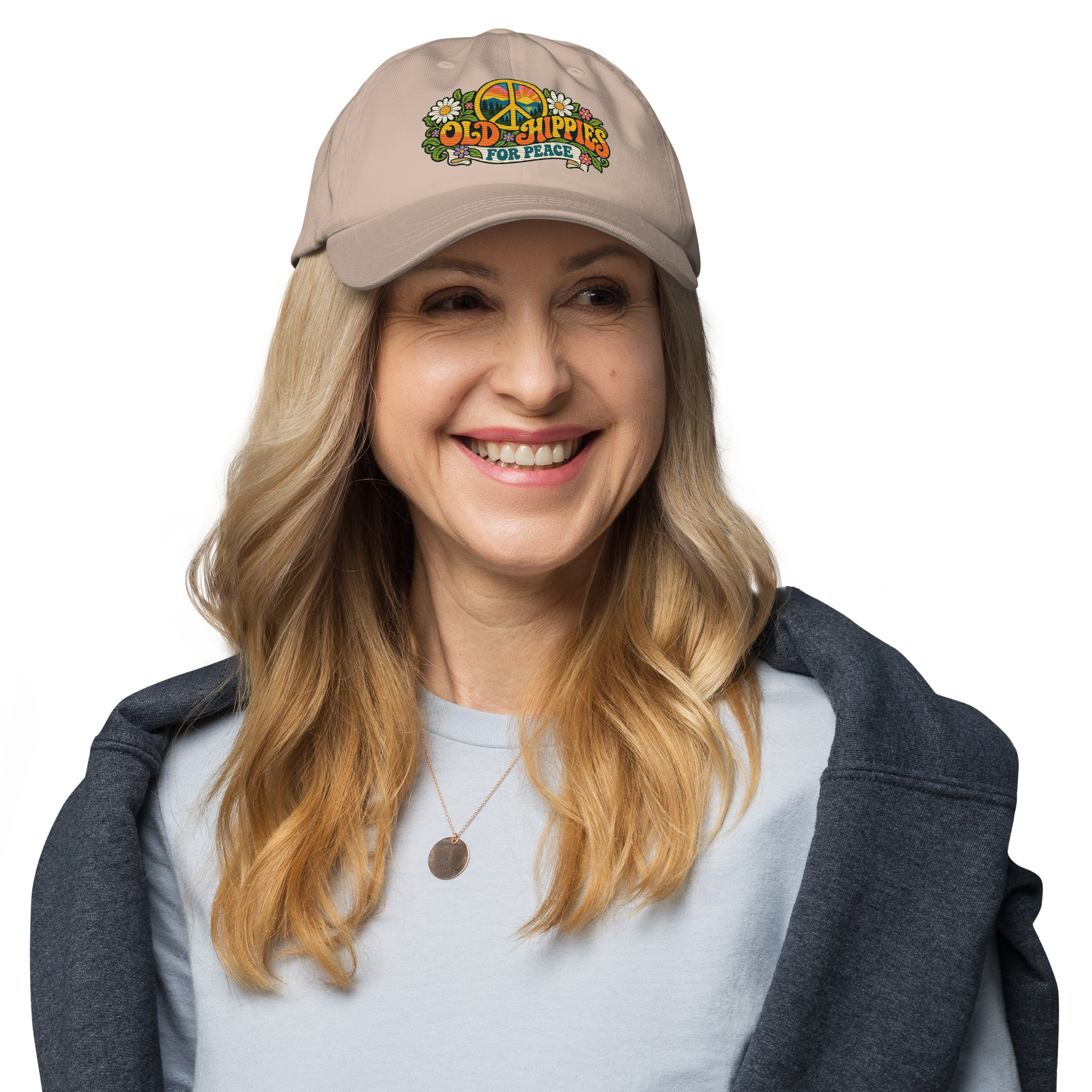 Old Hippies for Peace Embroidered Dad Hat - Image 19