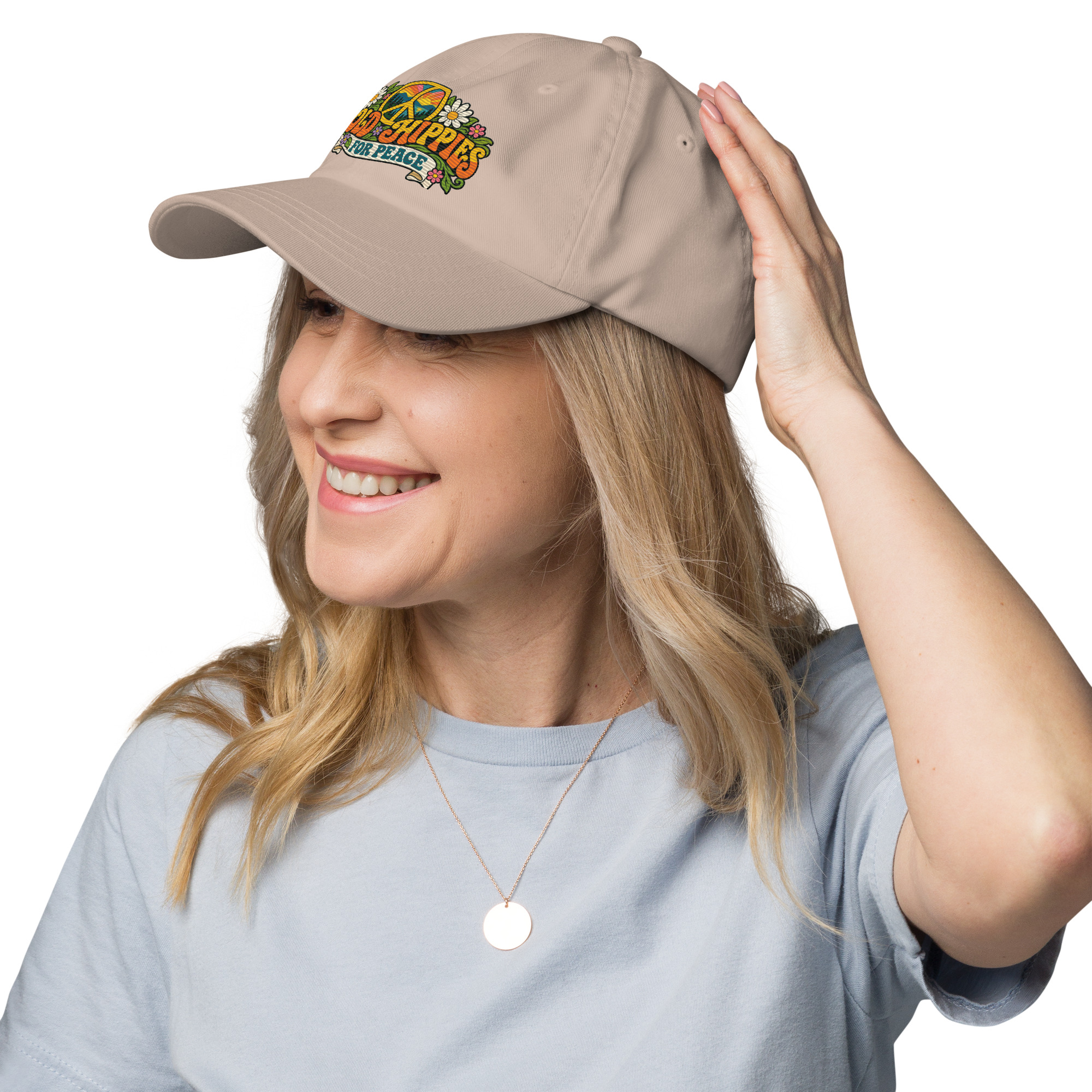 Old Hippies for Peace Embroidered Dad Hat - Image 20