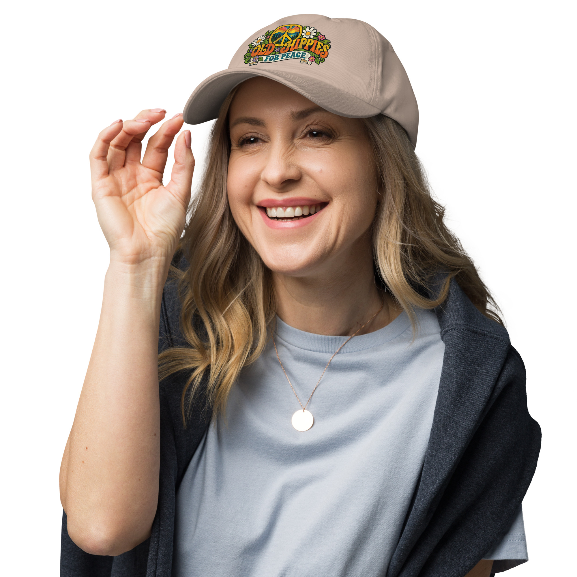 Old Hippies for Peace Embroidered Dad Hat - Image 21