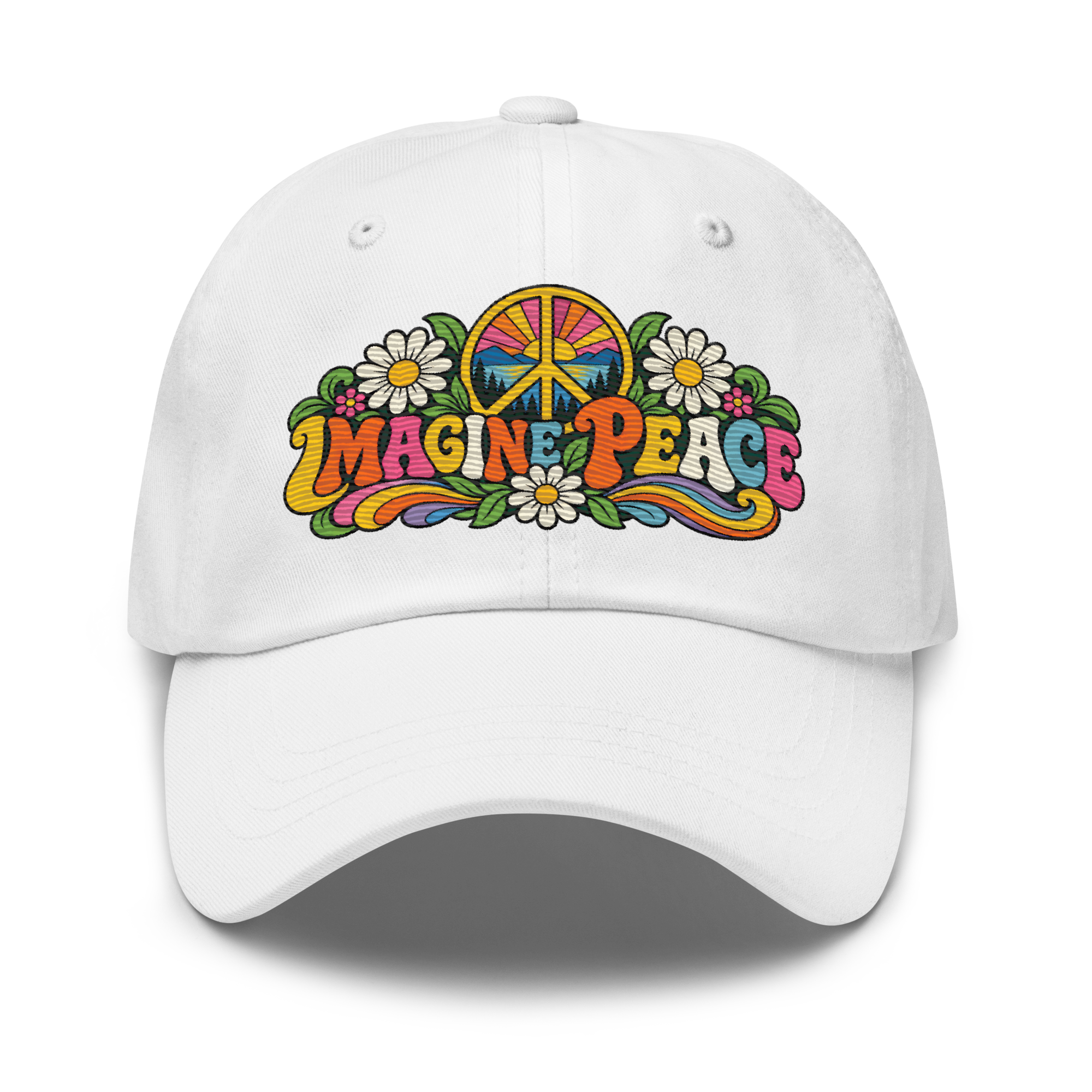Imagine Peace Embroidered Dad Hat - Image 8