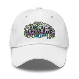Old Hippies for Peace Embroidered Dad Hat - 2