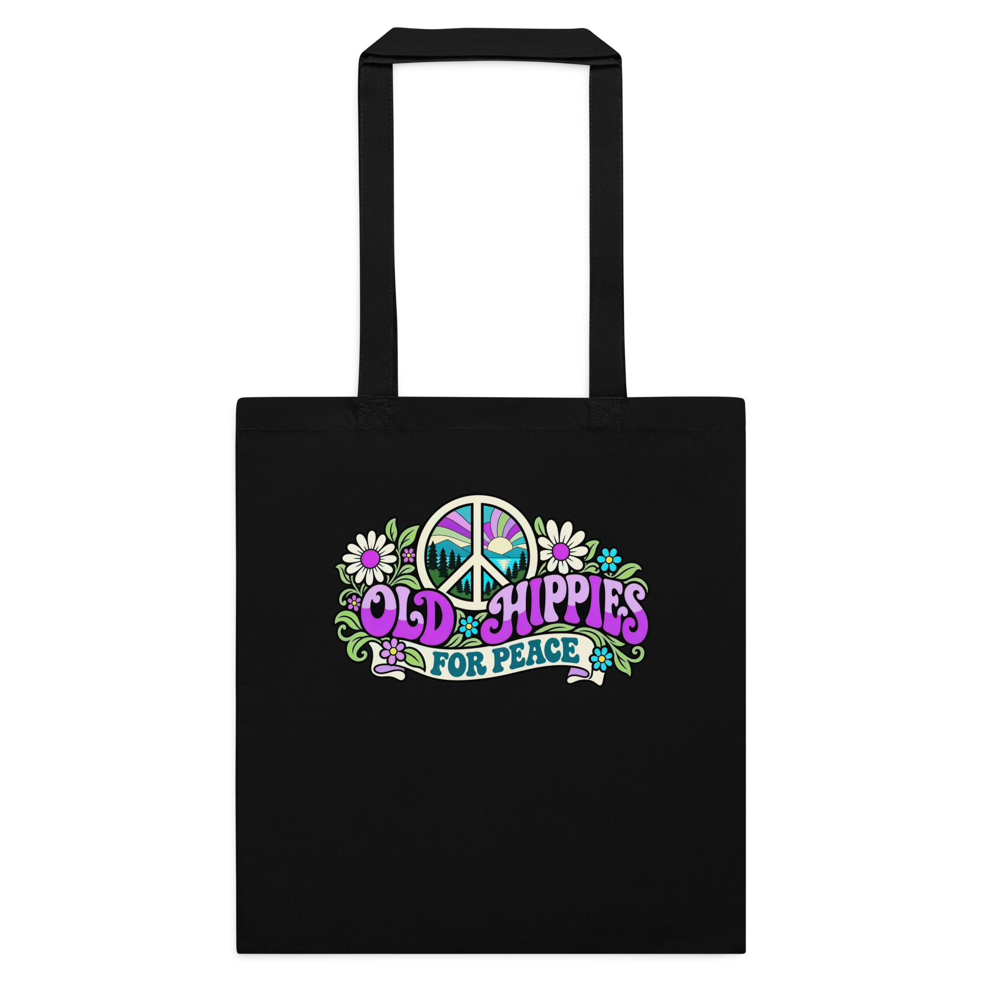 Old Hippies for Peace – Cotton Tote Bag - Image 2
