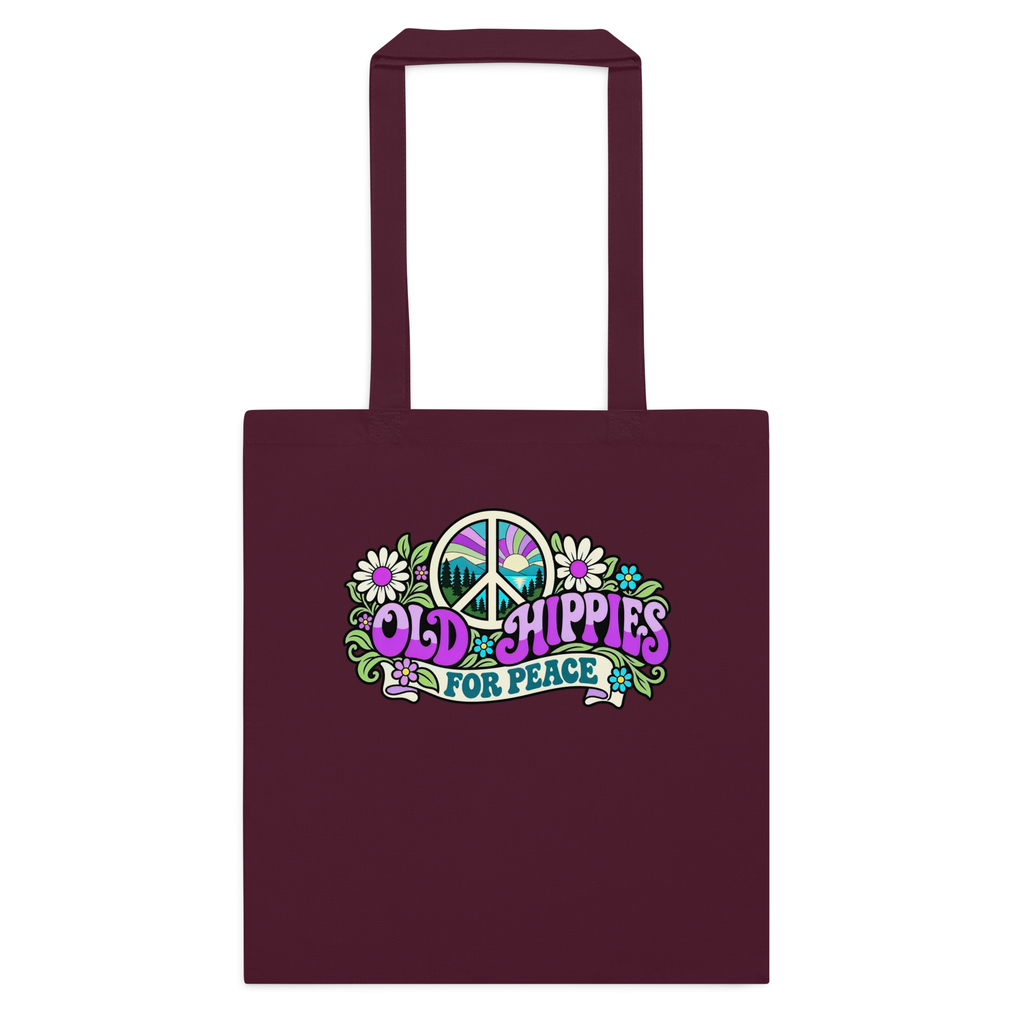 Old Hippies for Peace – Cotton Tote Bag - Image 3