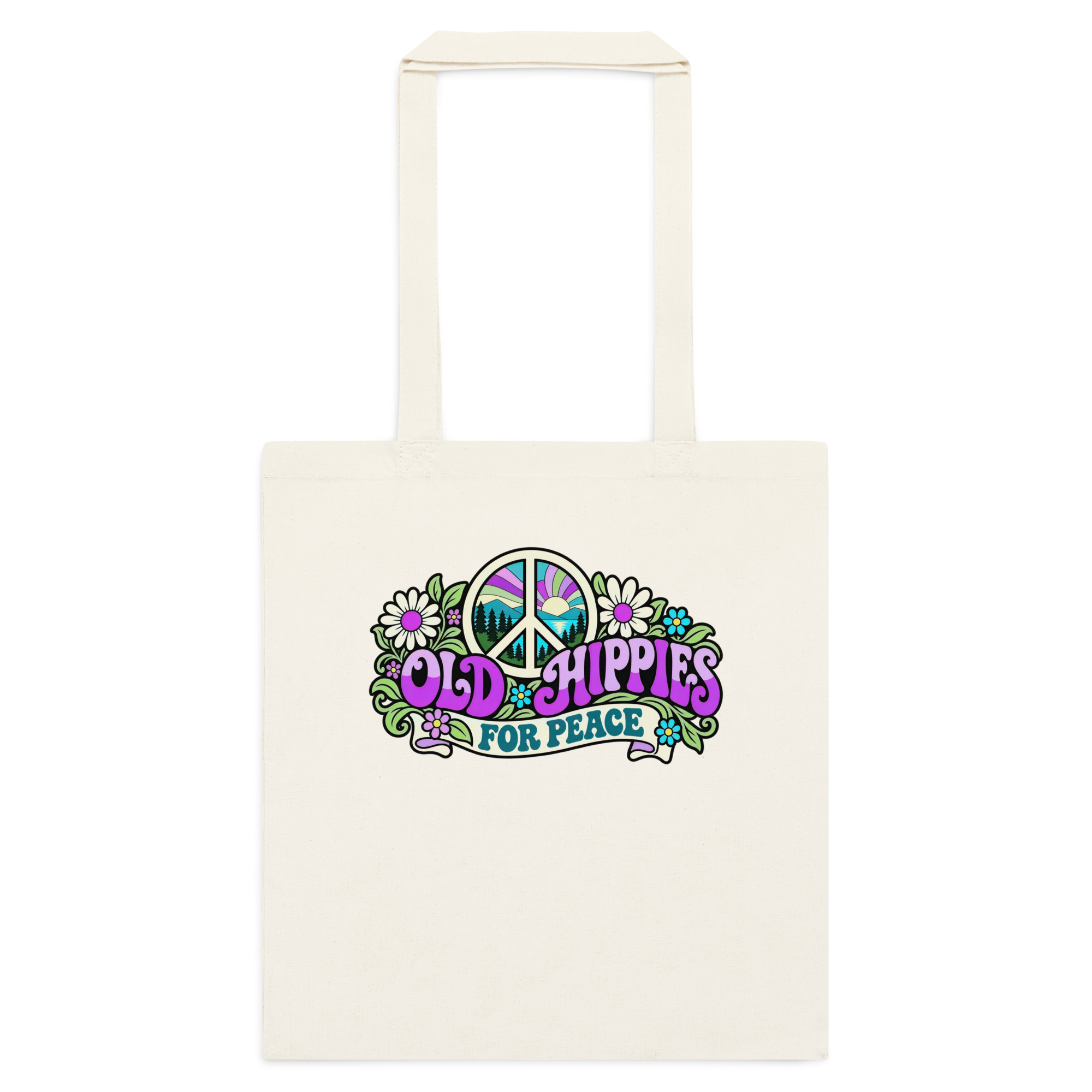 Old Hippies for Peace – Cotton Tote Bag - Image 4