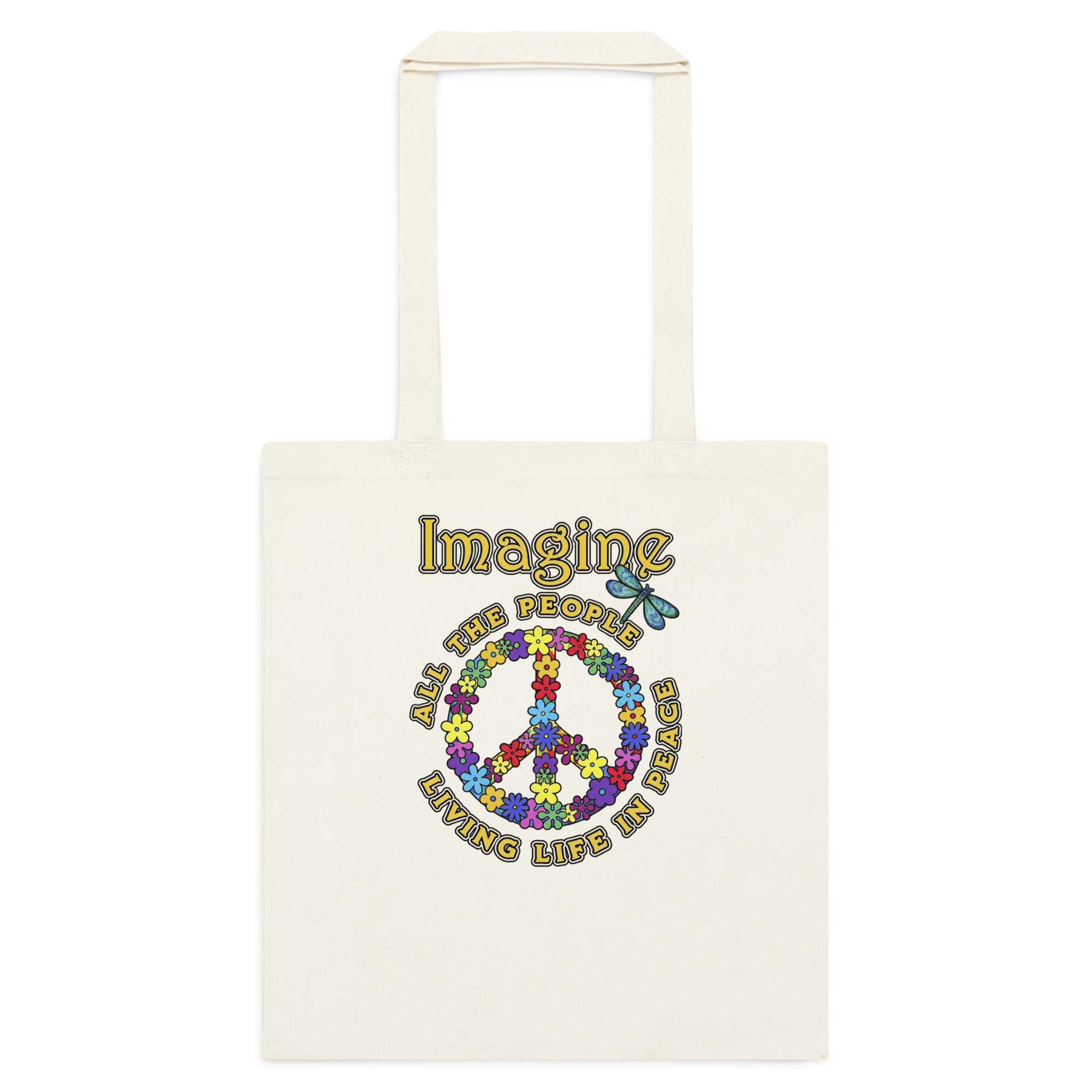 Imagine All the People – Cotton Tote Bag - Image 4