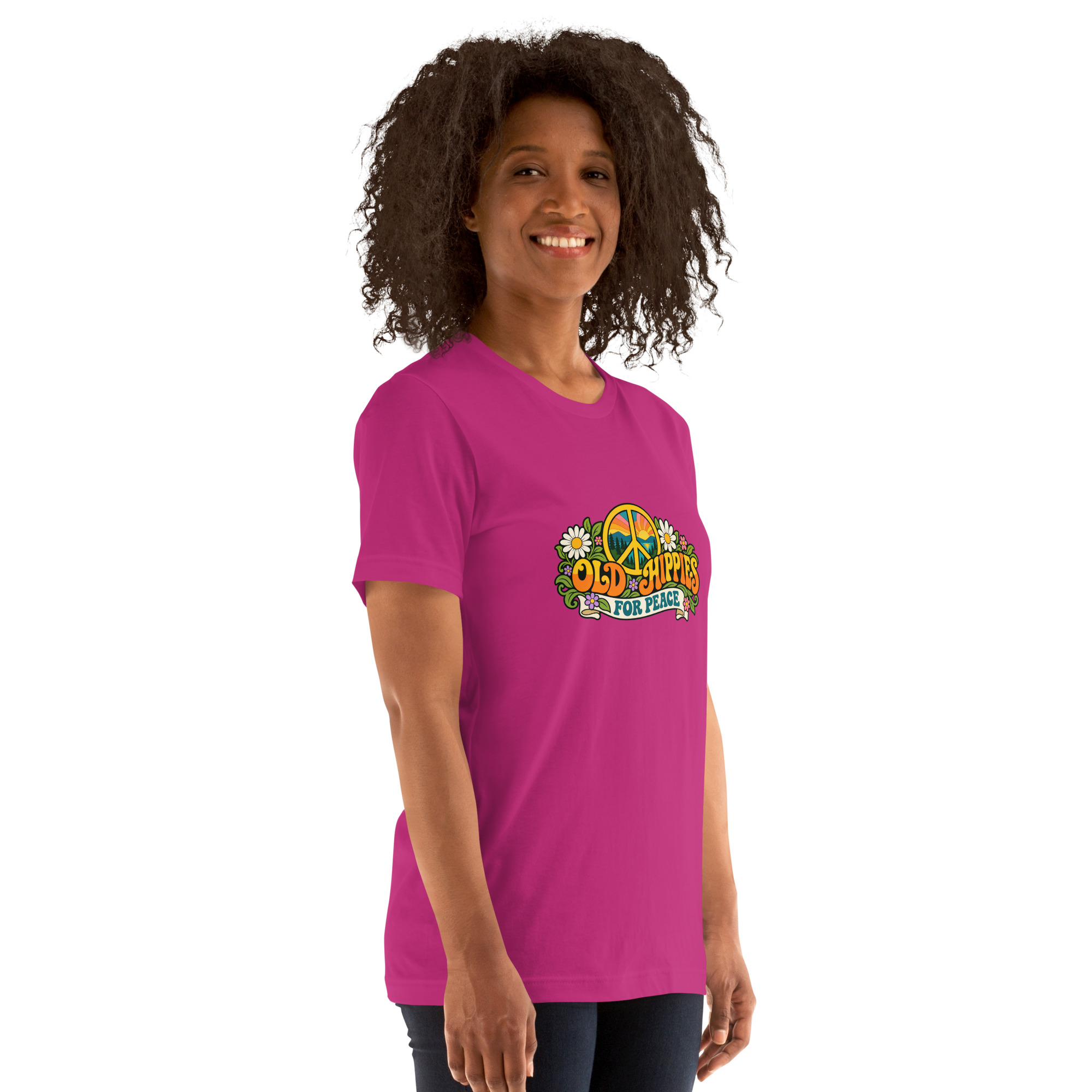 Old Hippies for Peace – Light Colors Unisex T-Shirt - Image 2