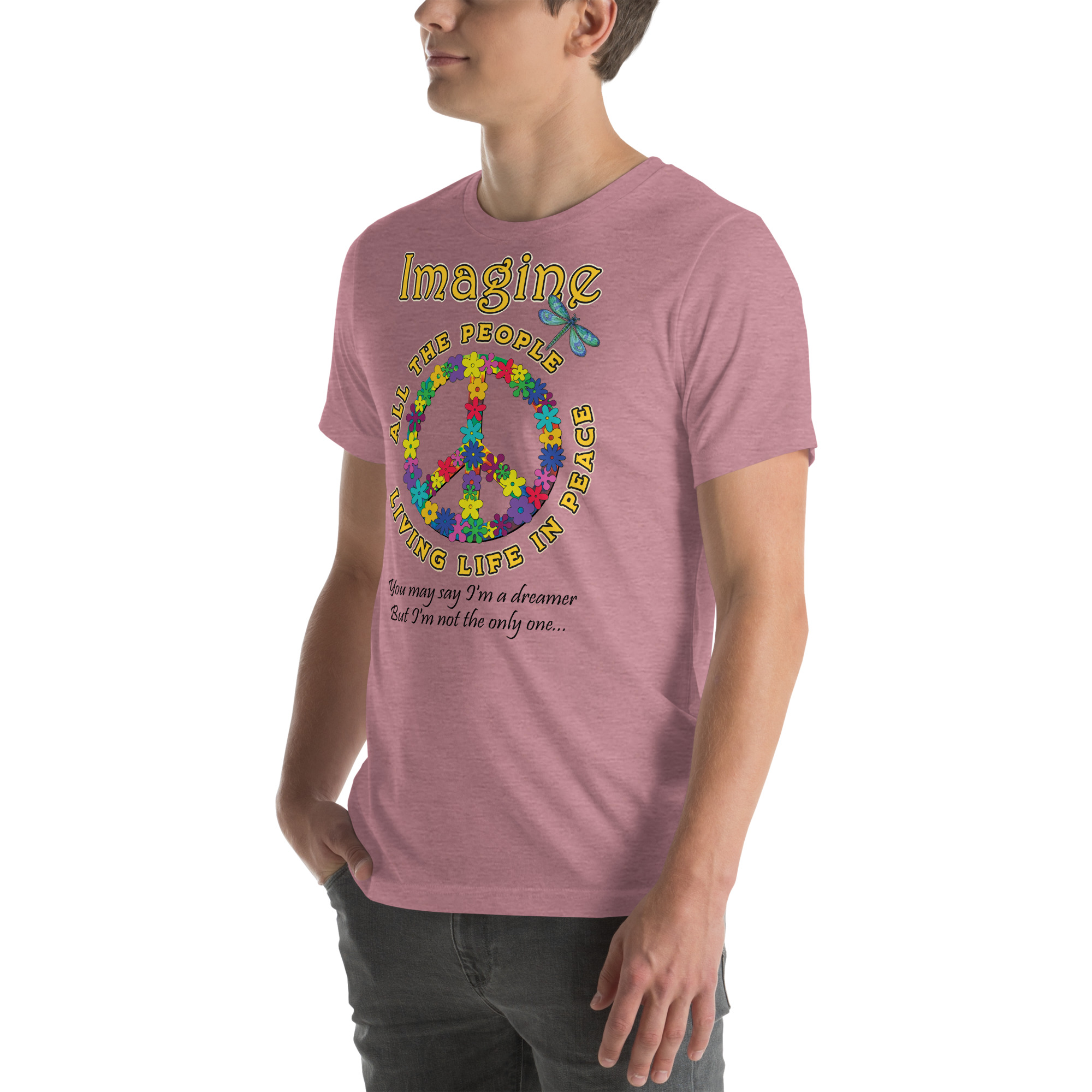 Imagine All the People – Light Colors Unisex T-Shirt - Image 27
