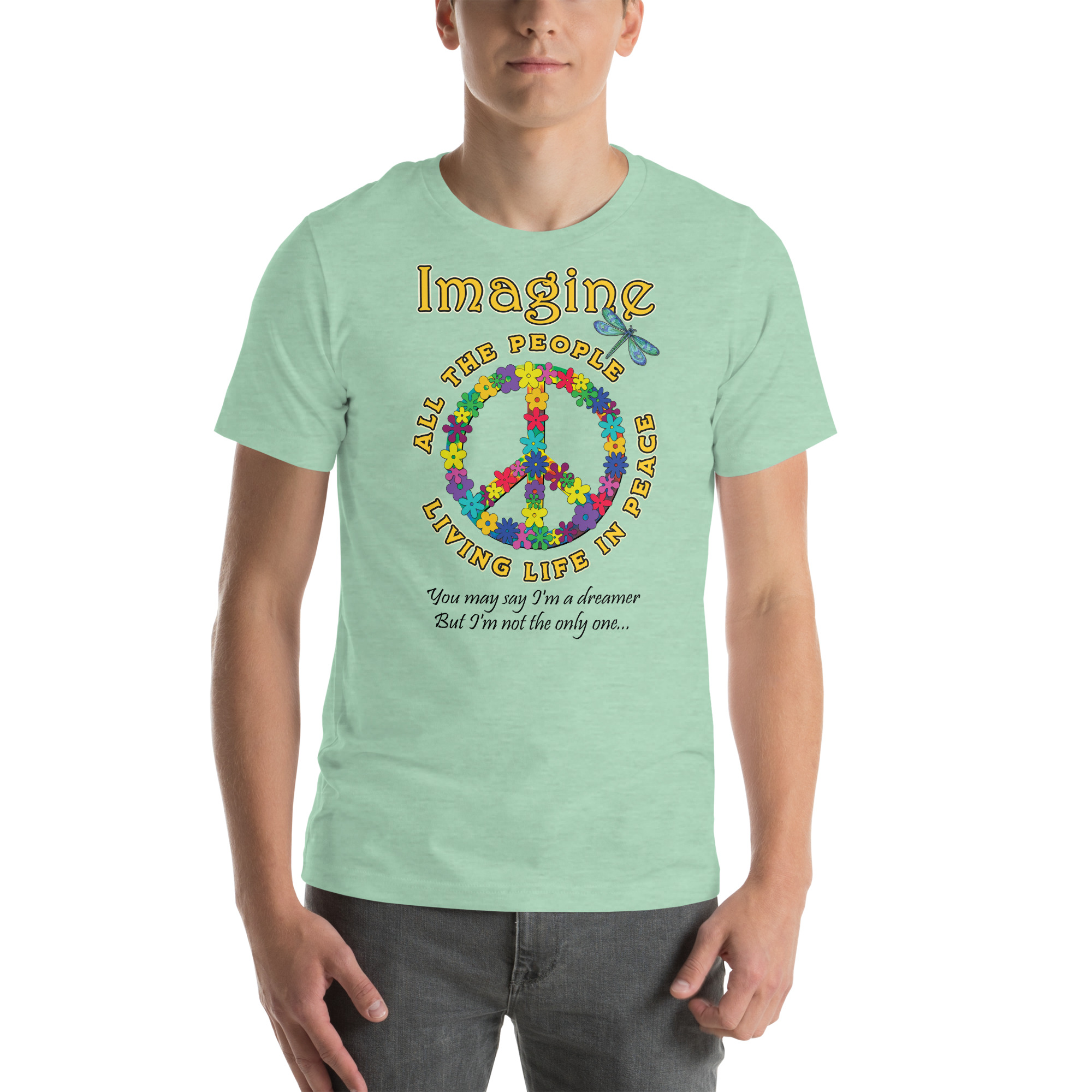 Imagine All the People – Light Colors Unisex T-Shirt - Image 30