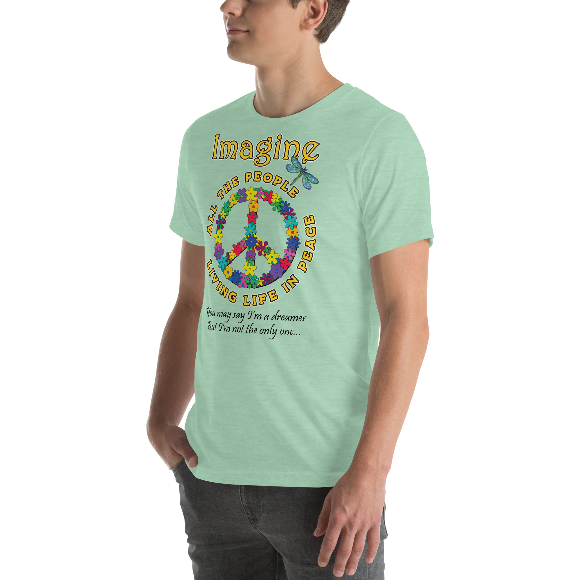Imagine All the People – Light Colors Unisex T-Shirt - Image 33