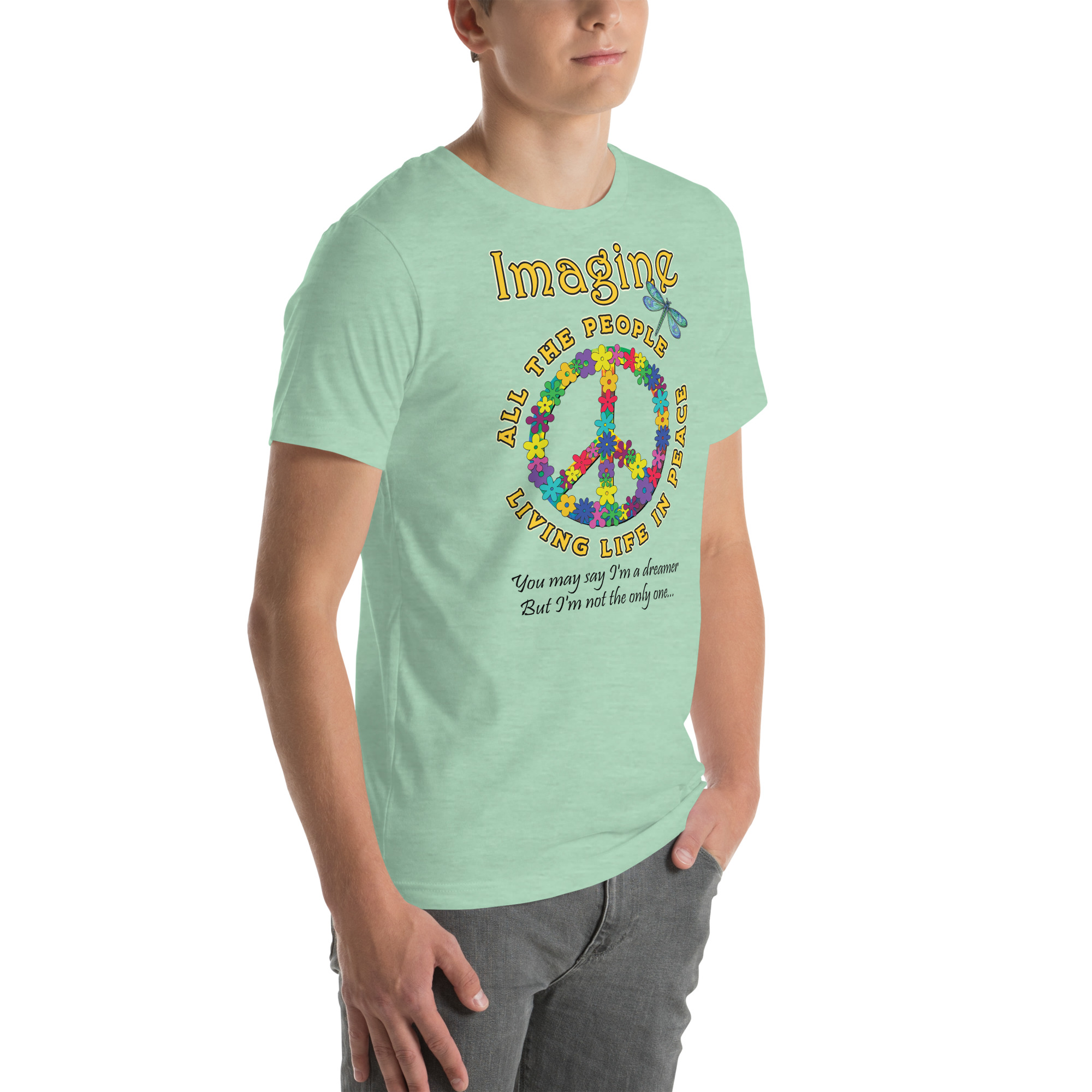 Imagine All the People – Light Colors Unisex T-Shirt - Image 35